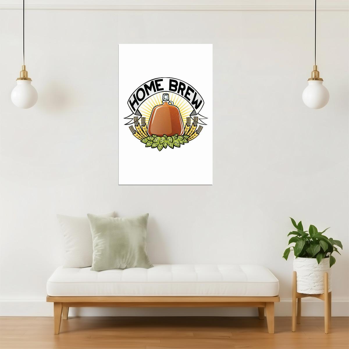 Home Brew Beer Poster | Craft Beer Art | Kitchen & Brewery Decor