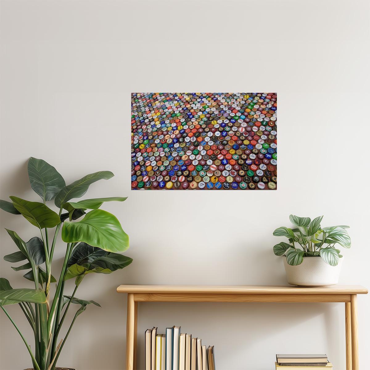 Beer Bottle Caps Poster | Photography Print | Bar & Pub Wall Art