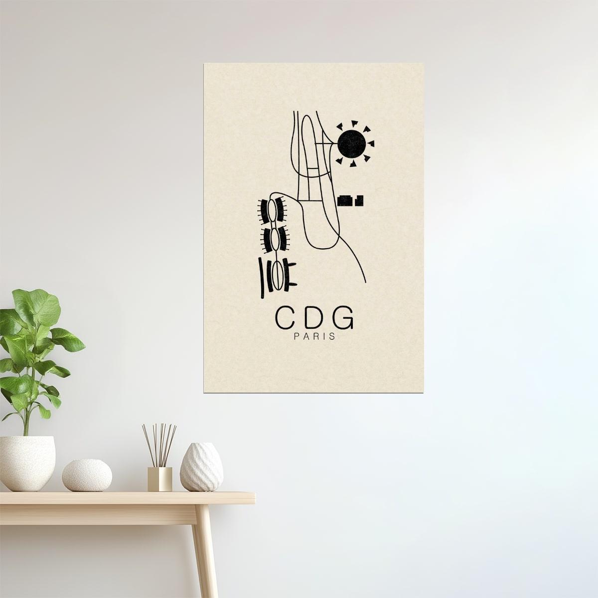 Paris Map | CDG Airport Minimalist Poster