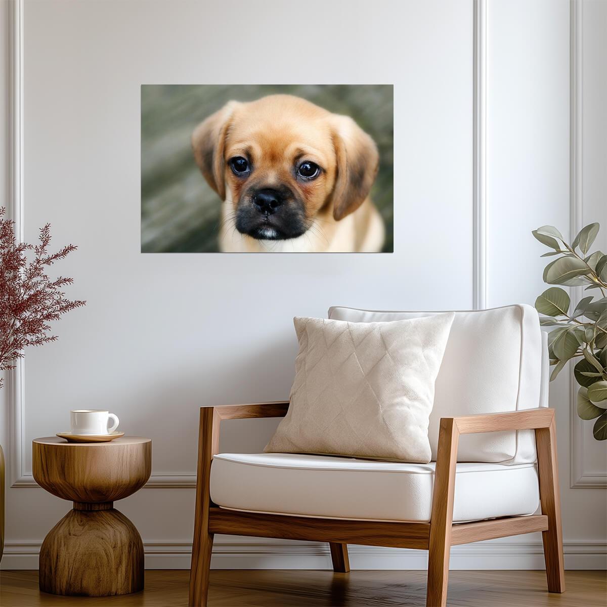 Sad Puppy with Worried Eyes | Cute Dog Photography | Emotional Pet Poster - Photography Poster