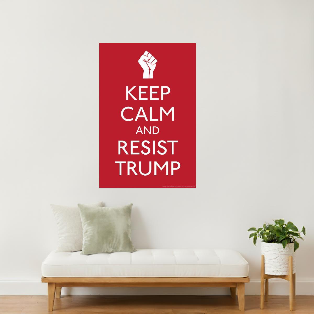 Keep Calm and Resist Trump | Political Motivational Poster