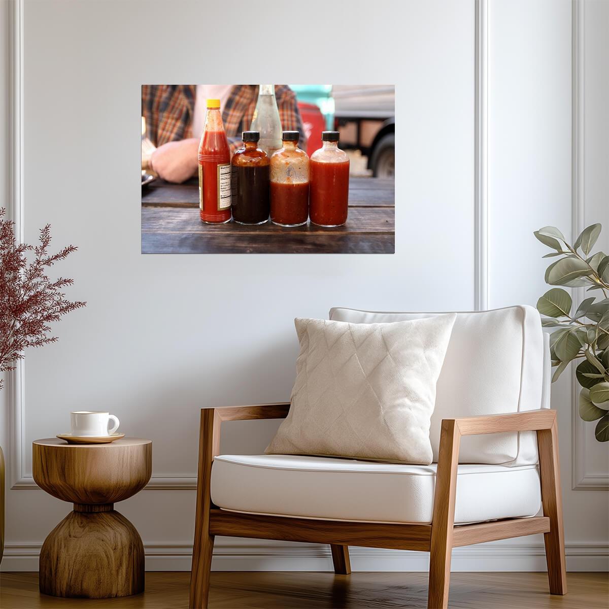 Sauces on a Picnic Table | BBQ Photography Print | Food Poster - Photography Poster