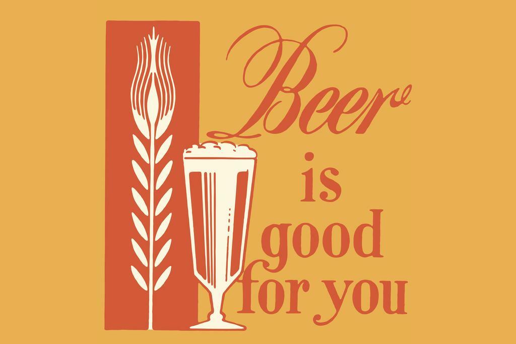 Beer Is Good For You Poster | Retro Ad Parody | Funny Man Cave Sign