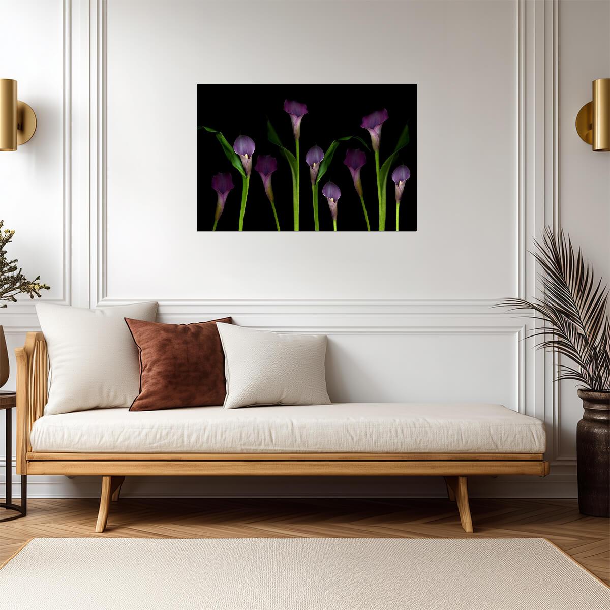 Purple Calla Lilies | Floral Photography Print | Botanical Wall Art Poster - Photography Poster