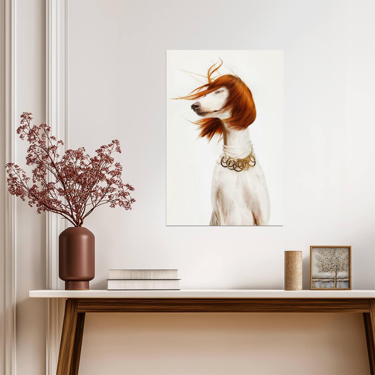 Dog in a Stylish Outfit | Fashion Pet Photography | Humorous Animal Poster - Photography Poster