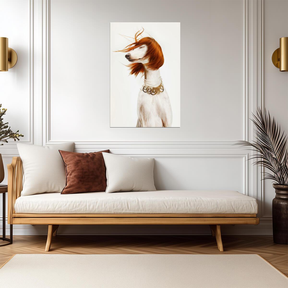 Dog in a Stylish Outfit | Fashion Pet Photography | Humorous Animal Poster - Photography Poster
