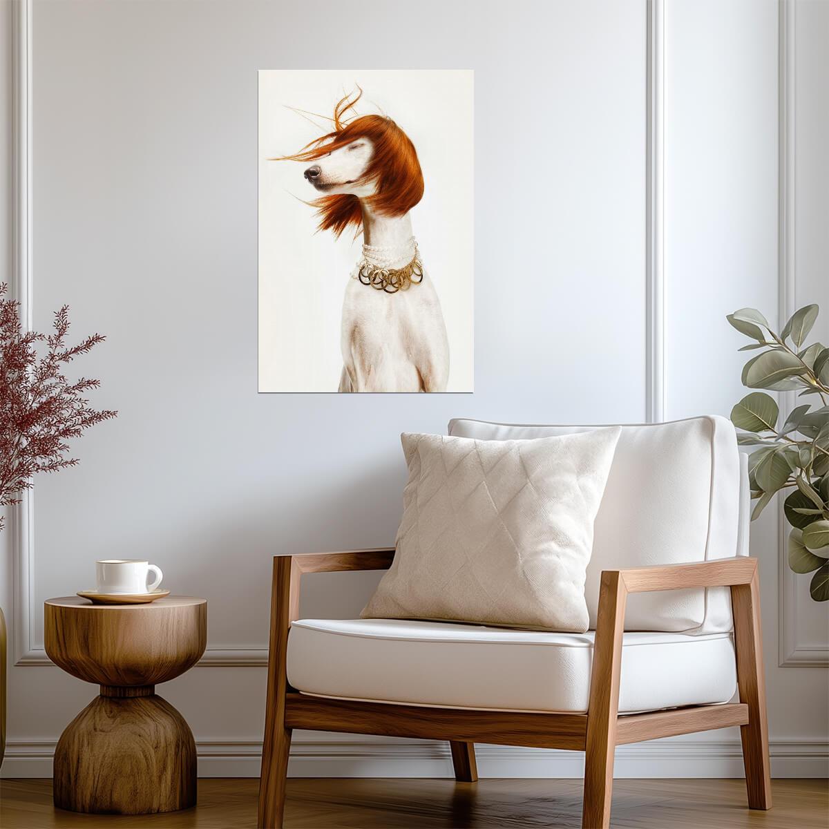 Dog in a Stylish Outfit | Fashion Pet Photography | Humorous Animal Poster - Photography Poster