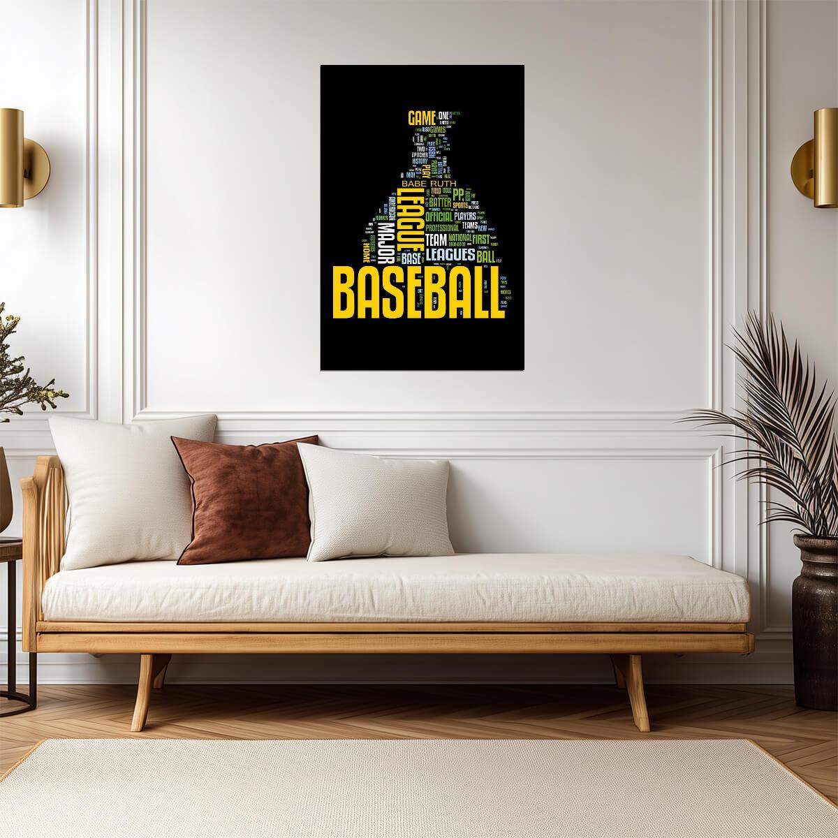 Baseball Word Cloud | Typographic Sports Art | Babe Ruth Tribute Poster - Sports Poster