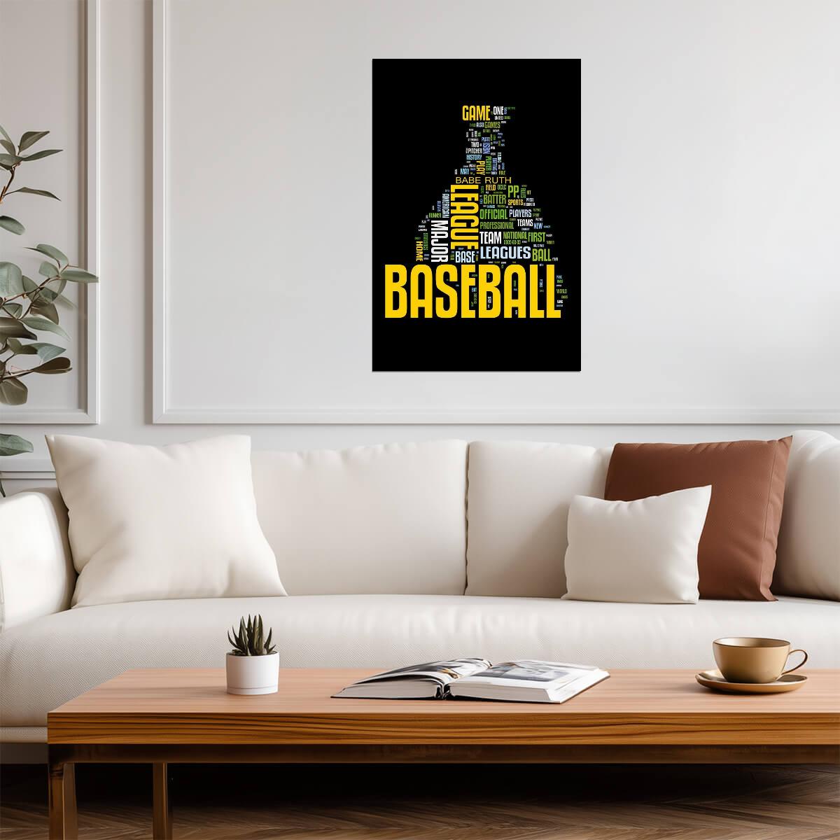 Baseball Word Cloud | Typographic Sports Art | Babe Ruth Tribute Poster - Sports Poster