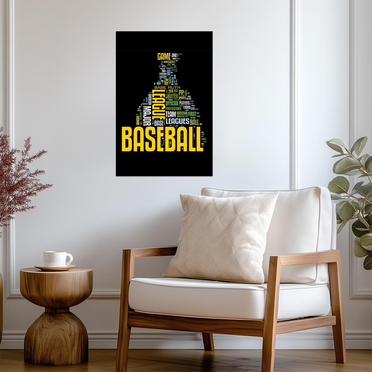 Baseball Word Cloud | Typographic Sports Art | Babe Ruth Tribute Poster - Sports Poster