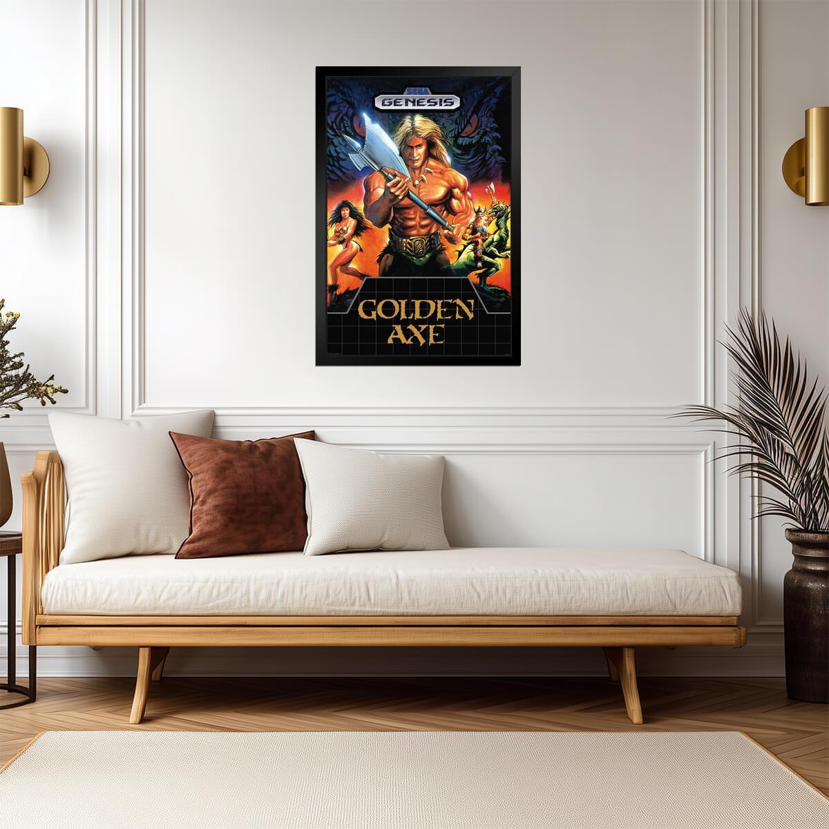 Golden Axe | Retro Gaming Poster | Nostalgia Genesis Arcade Art