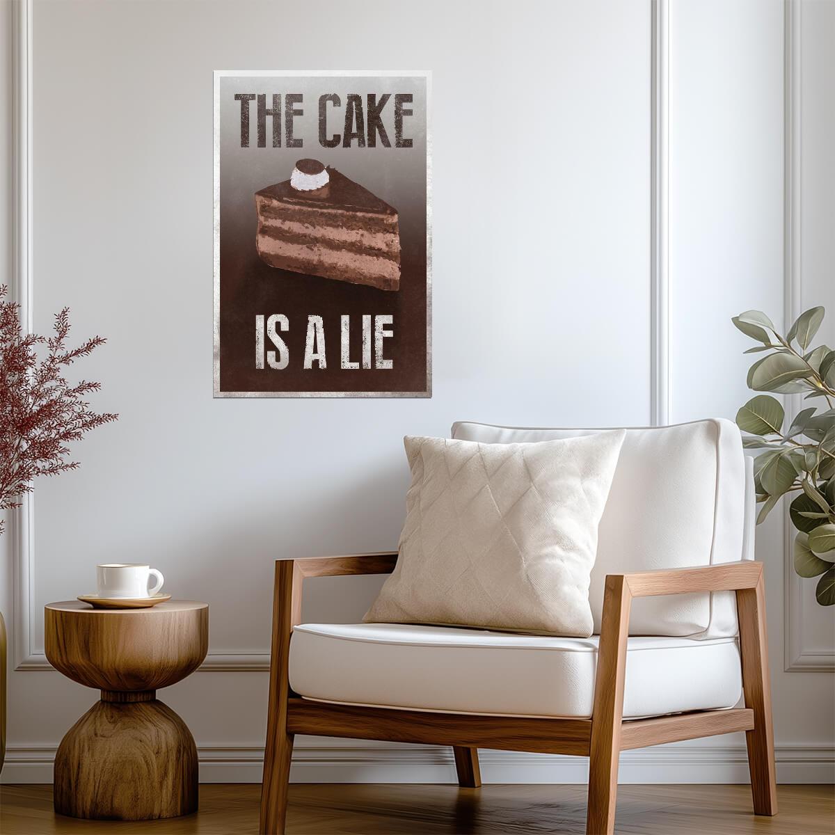 "The Cake Is A Lie" | Funny Quote Poster | Portal Gamer Wall Art