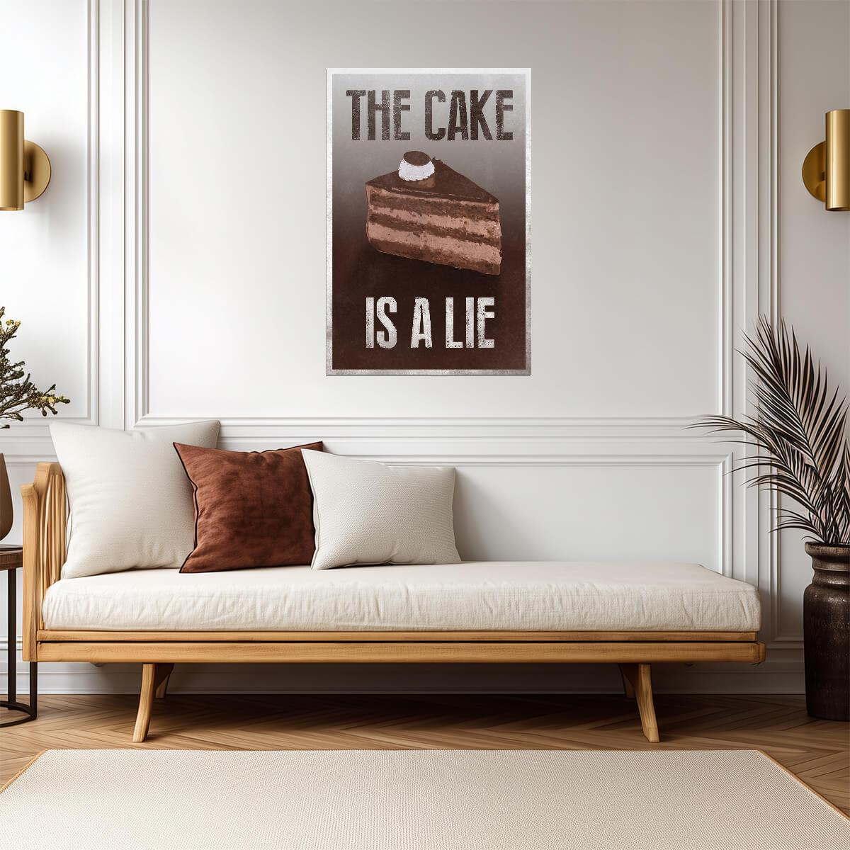 "The Cake Is A Lie" | Funny Quote Poster | Portal Gamer Wall Art