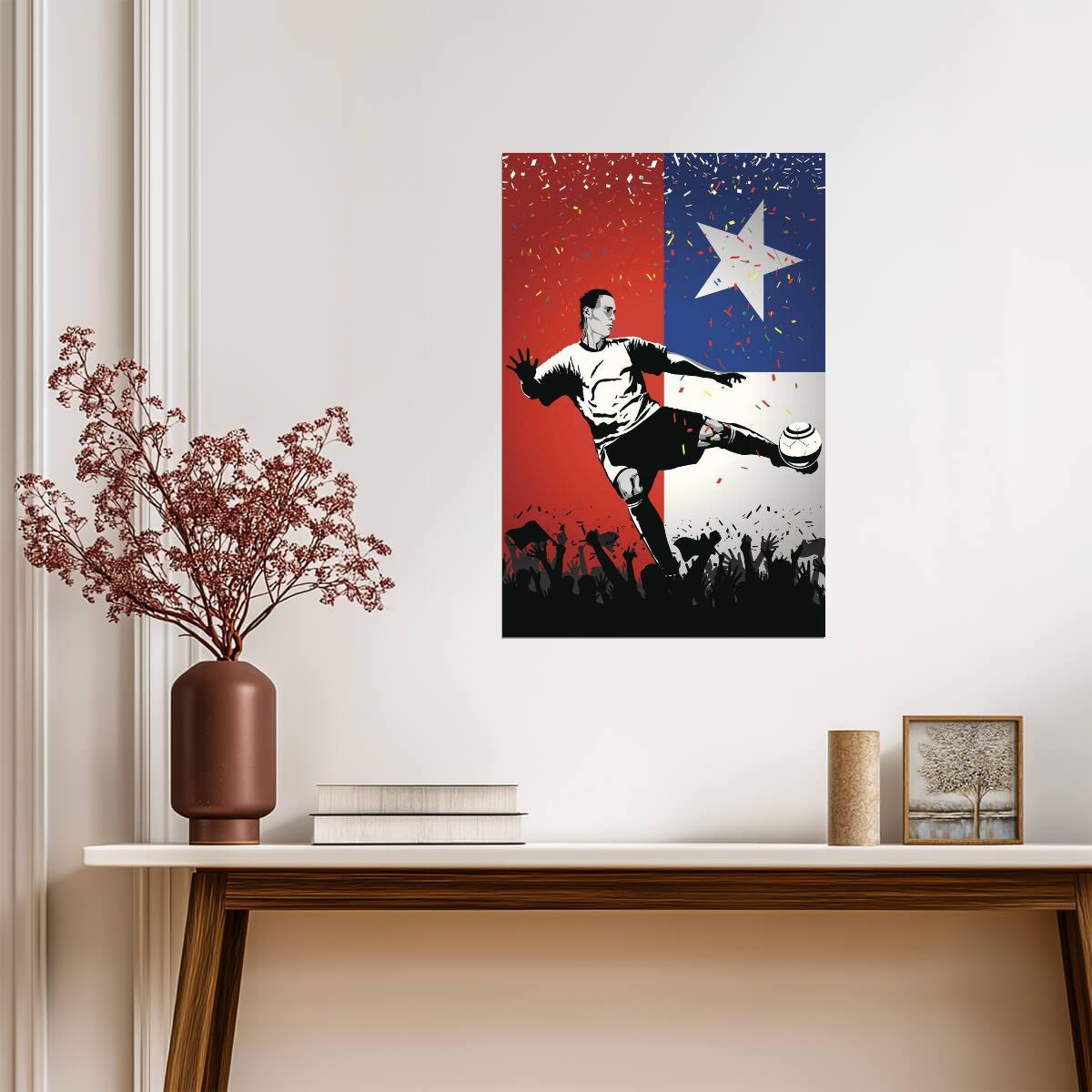 Chile National Soccer Team | Sports Poster | Football Fan Wall Art