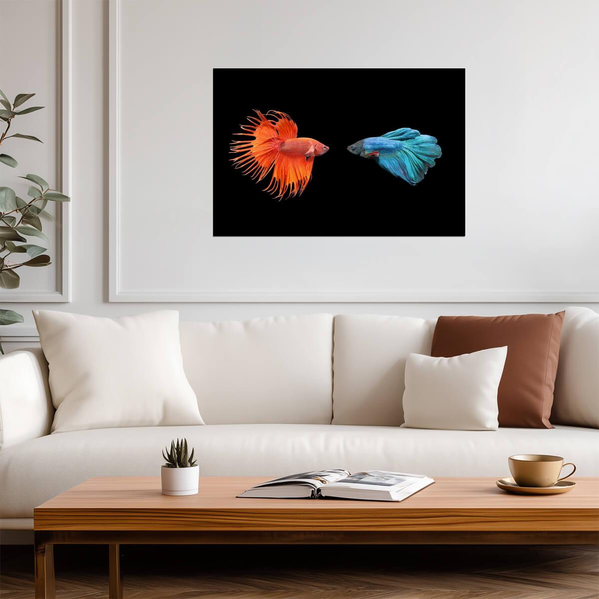 Siamese Fighting Fish (Betta) | Underwater Photography | Aquatic Art Poster - Photography Poster