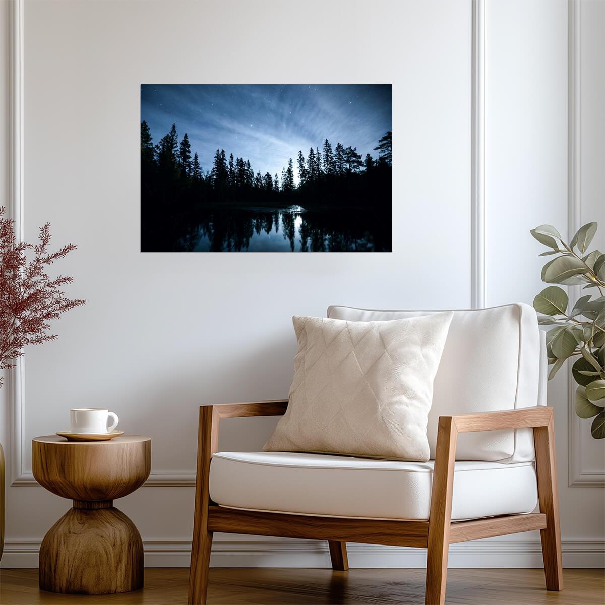 Illuminated by the Moon | Night Landscape Photography | Mystical Nature Poster - Photography Poster