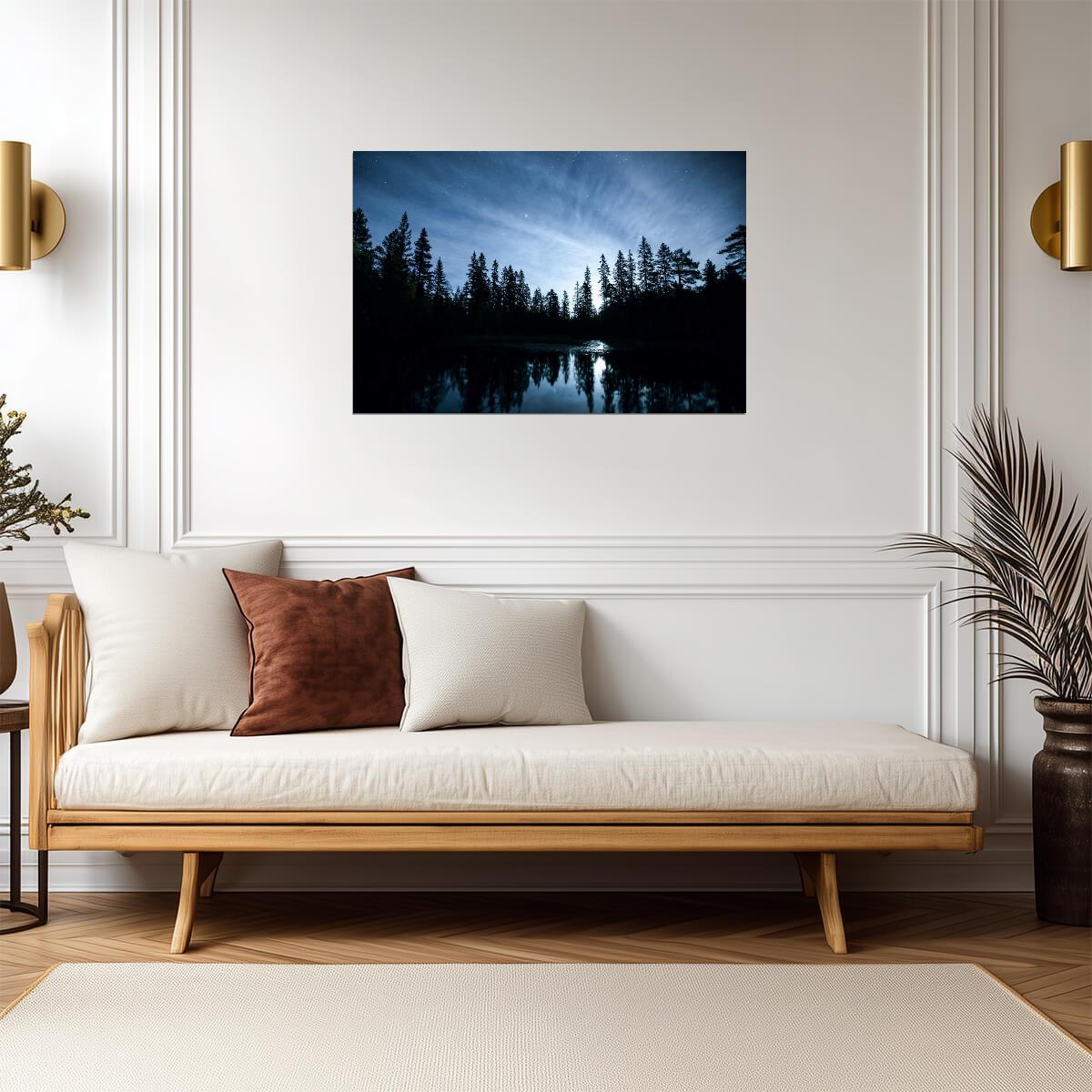 Illuminated by the Moon | Night Landscape Photography | Mystical Nature Poster - Photography Poster