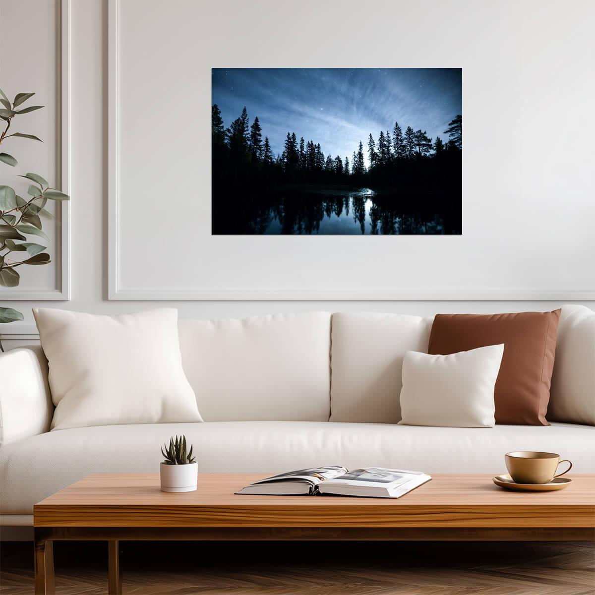 Illuminated by the Moon | Night Landscape Photography | Mystical Nature Poster - Photography Poster