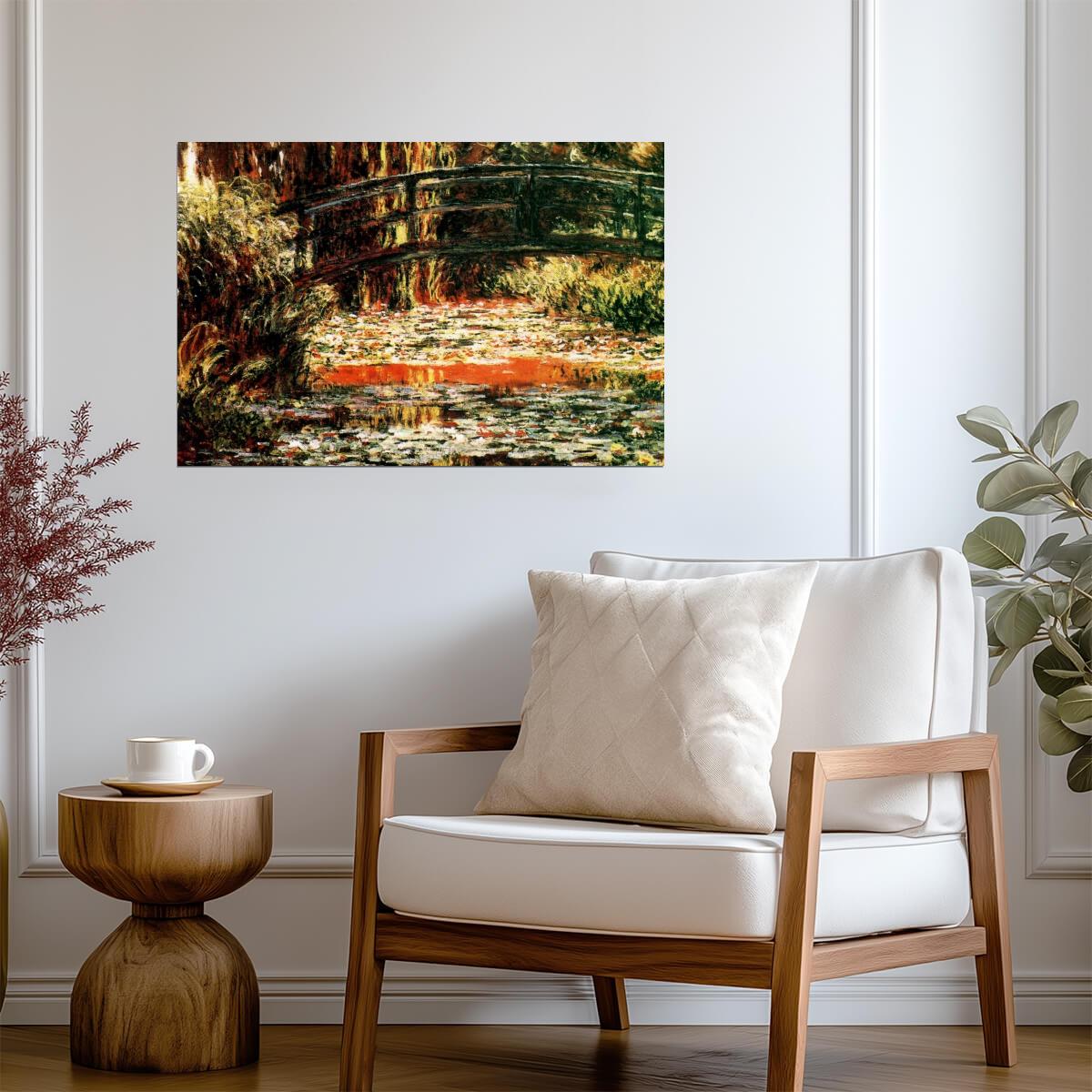 Claude Monet The Japanese Footbridge | Impressionism Art Print | Famous Painting Poster