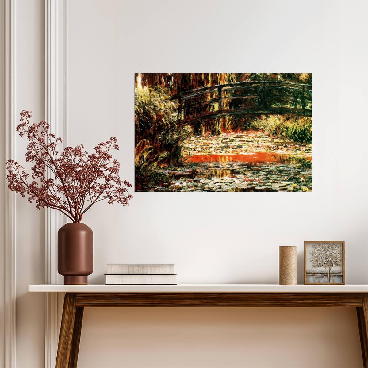 Claude Monet The Japanese Footbridge | Impressionism Art Print | Famous Painting Poster