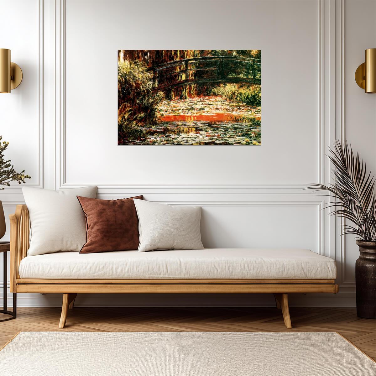 Claude Monet The Japanese Footbridge | Impressionism Art Print | Famous Painting Poster