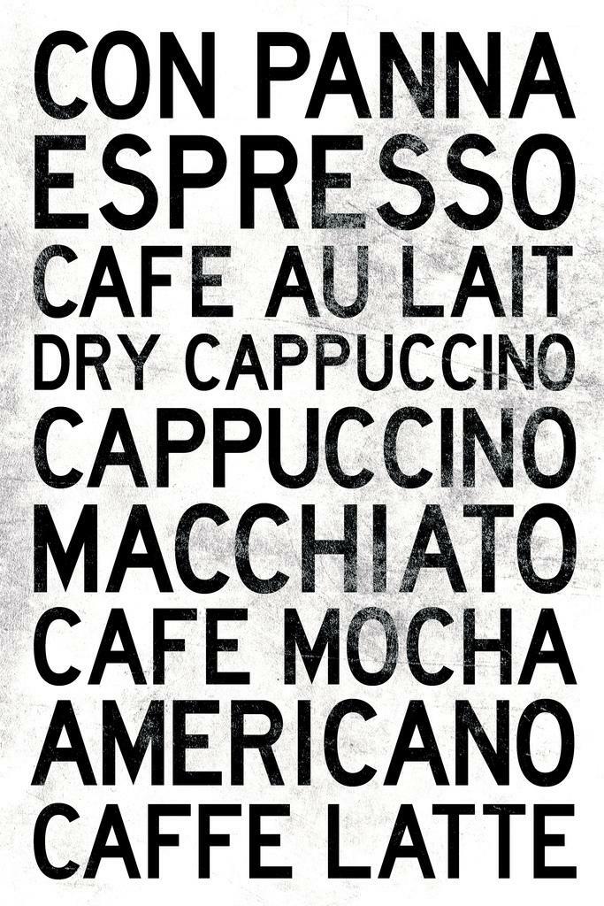 Guide to Coffee Types | Black and White Minimalist Chart | Barista Wall Art Poster - Type & Quotes Poster