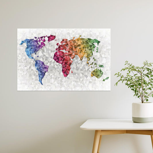 World Map | Abstract Global Network Poster