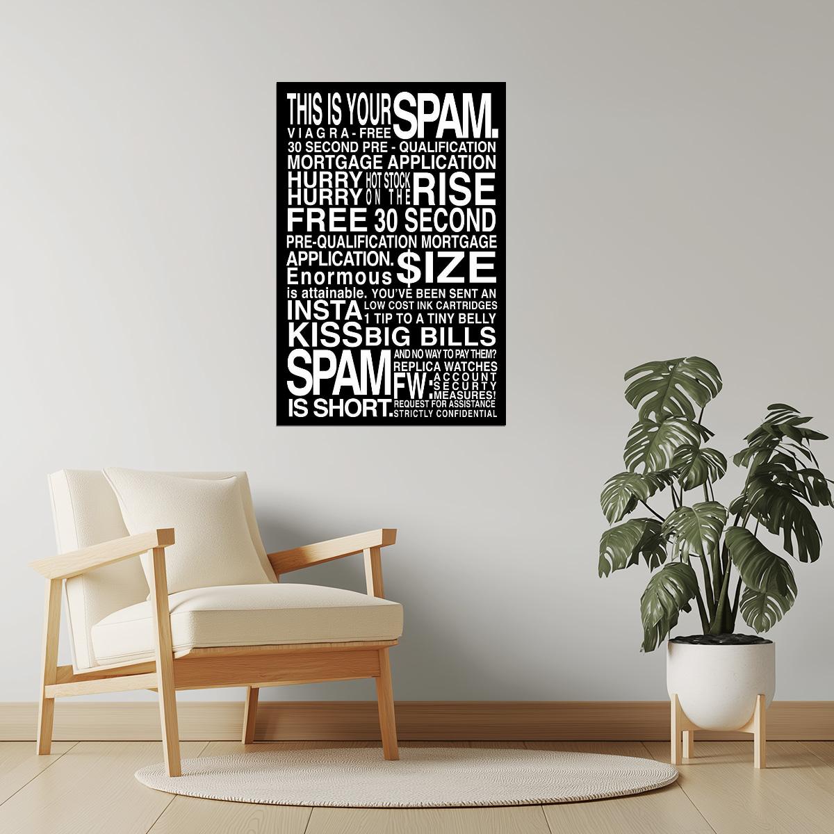 Spamifesto | Funny Demotivational Poster (Black)