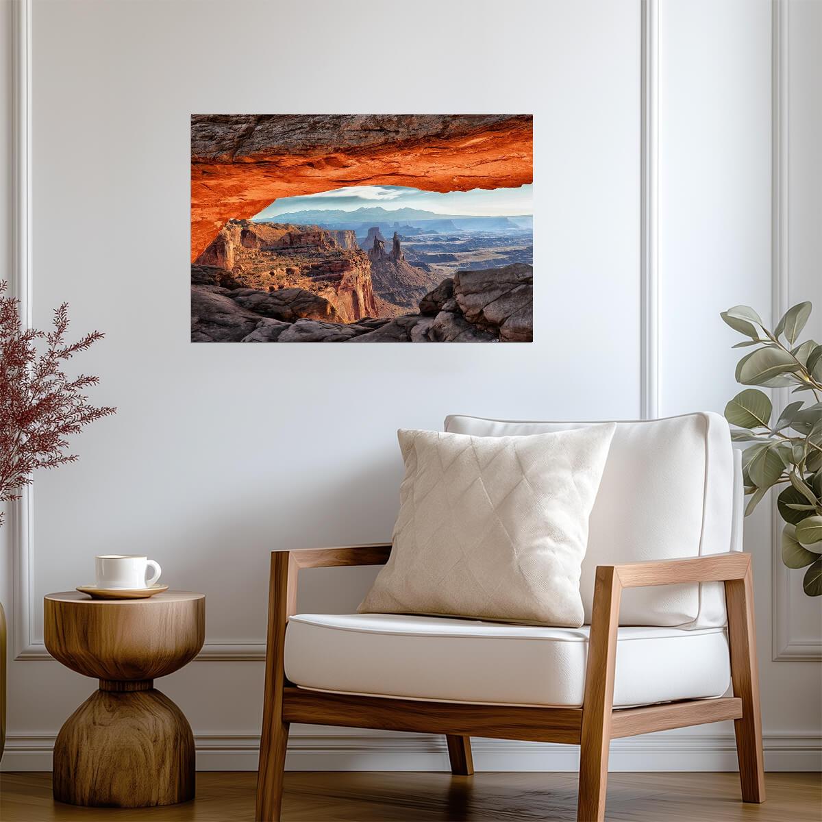 Inside Mesa Arch at Sunrise | Canyonlands National Park | Landscape Photography Poster - Photography Poster