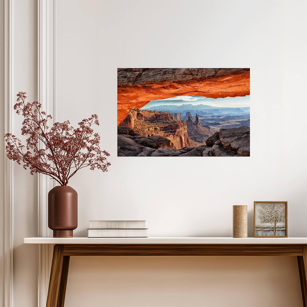 Inside Mesa Arch at Sunrise | Canyonlands National Park | Landscape Photography Poster - Photography Poster