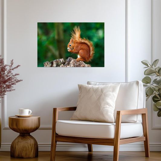 Red Squirrel Having a Snack | Wildlife Photography | Cute Animal Poster - Photography Poster