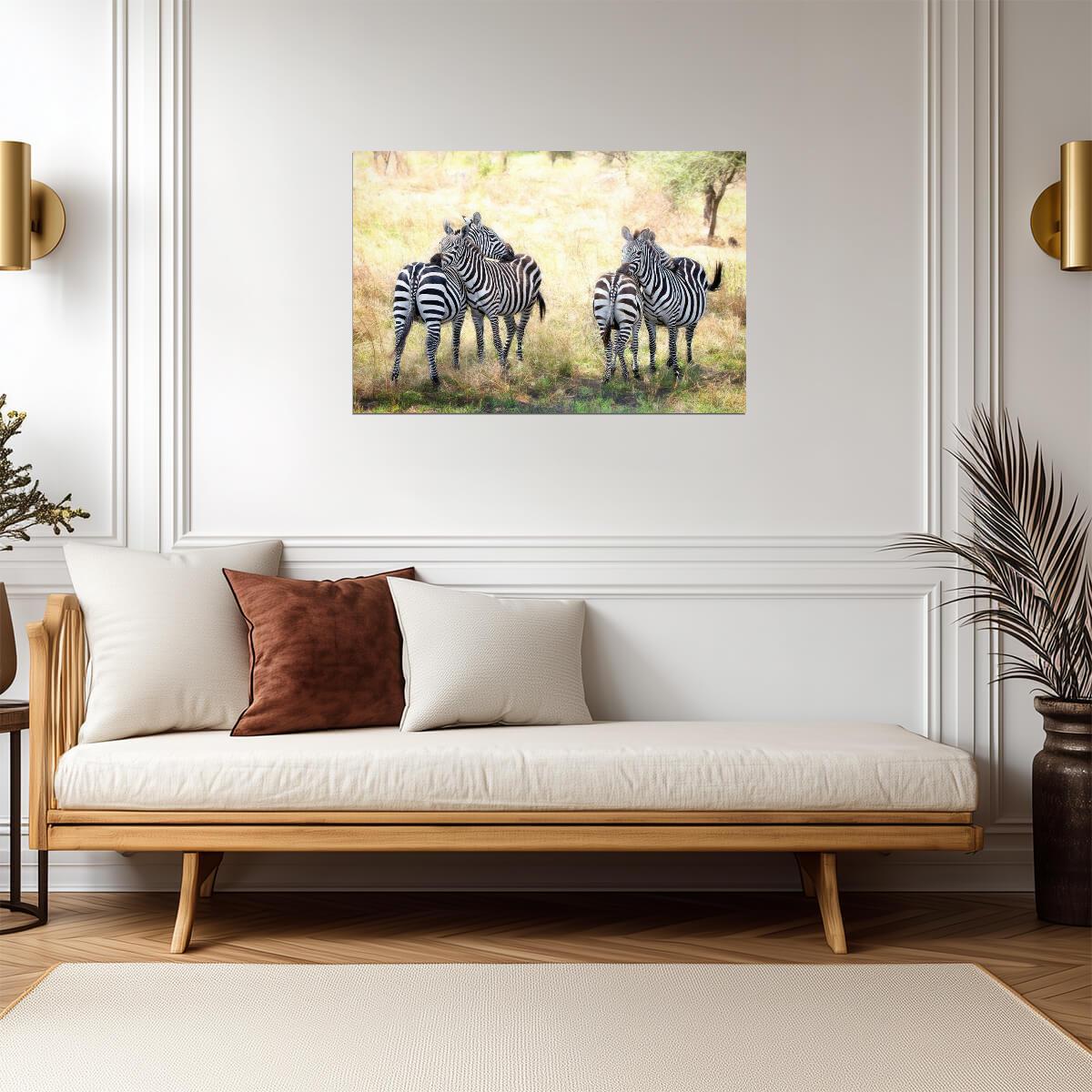 Two Zebras on Alert | African Wildlife Photography | Animal Poster - Photography Poster