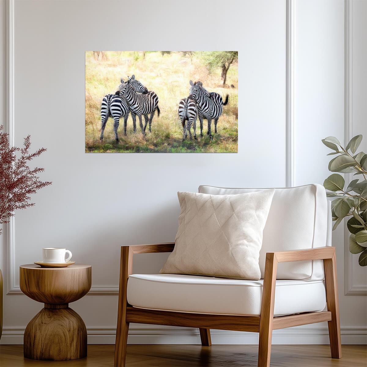 Two Zebras on Alert | African Wildlife Photography | Animal Poster - Photography Poster