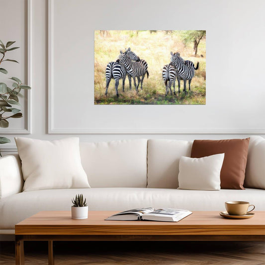 Two Zebras on Alert | African Wildlife Photography | Animal Poster - Photography Poster