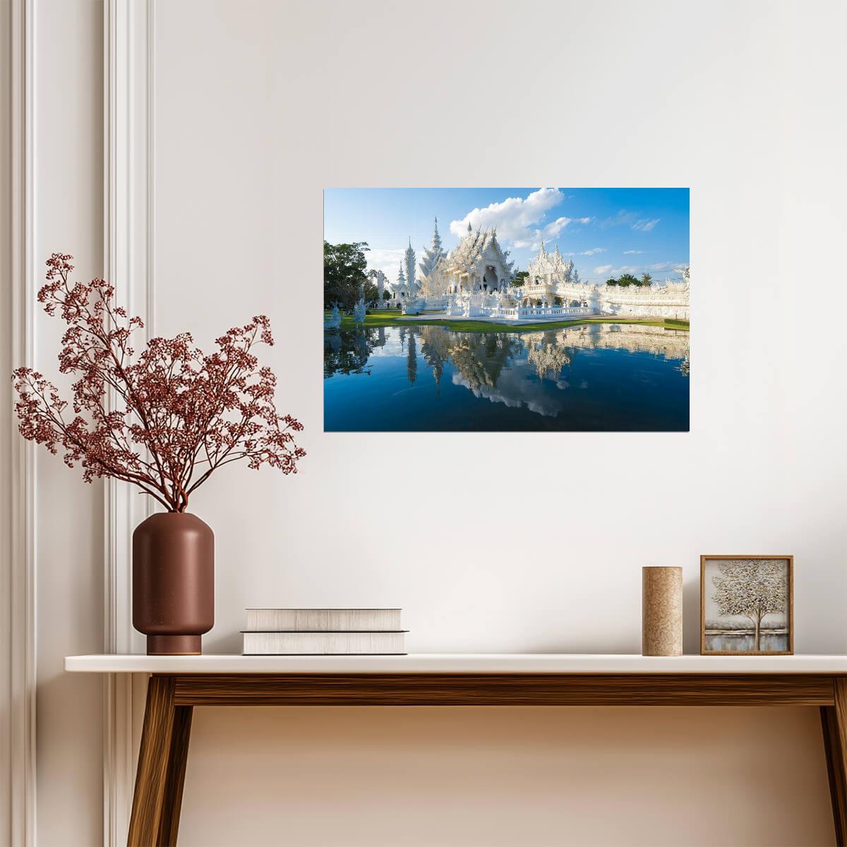 Wat Rong Khun (White Temple) | Chiang Rai Thailand Photography | Landmark Poster - Photography Poster