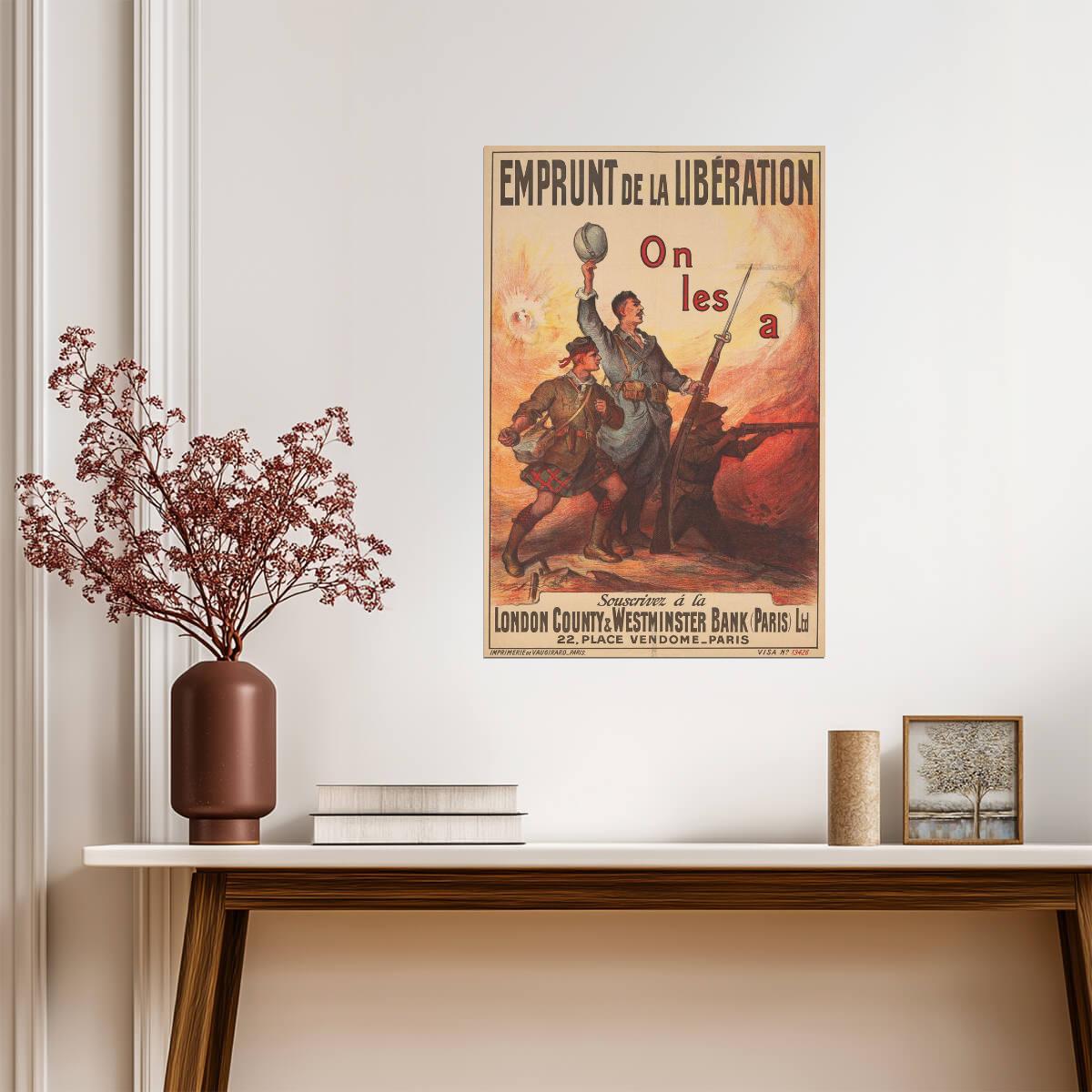 "Emprunt de la Libération" | French Liberation Loan | Vintage WWI Poster - Vintage & Retro Poster