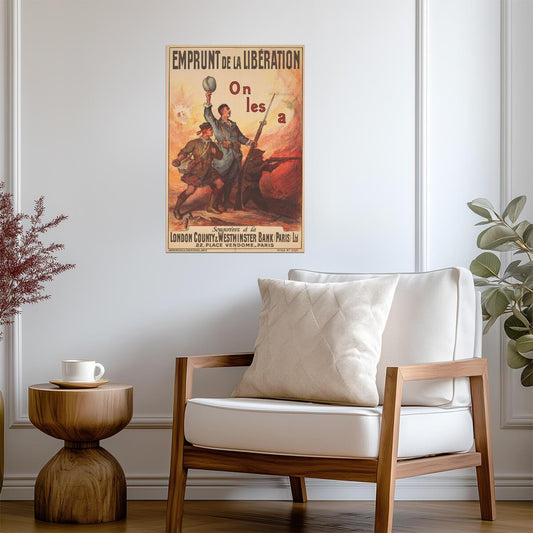 "Emprunt de la Libération" | French Liberation Loan | Vintage WWI Poster - Vintage & Retro Poster