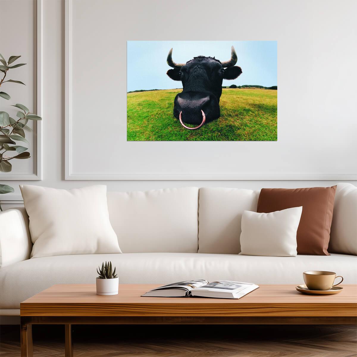 Closeup of a Bull's Head | Farm Animal Photography | Bull Poster - Photography Poster