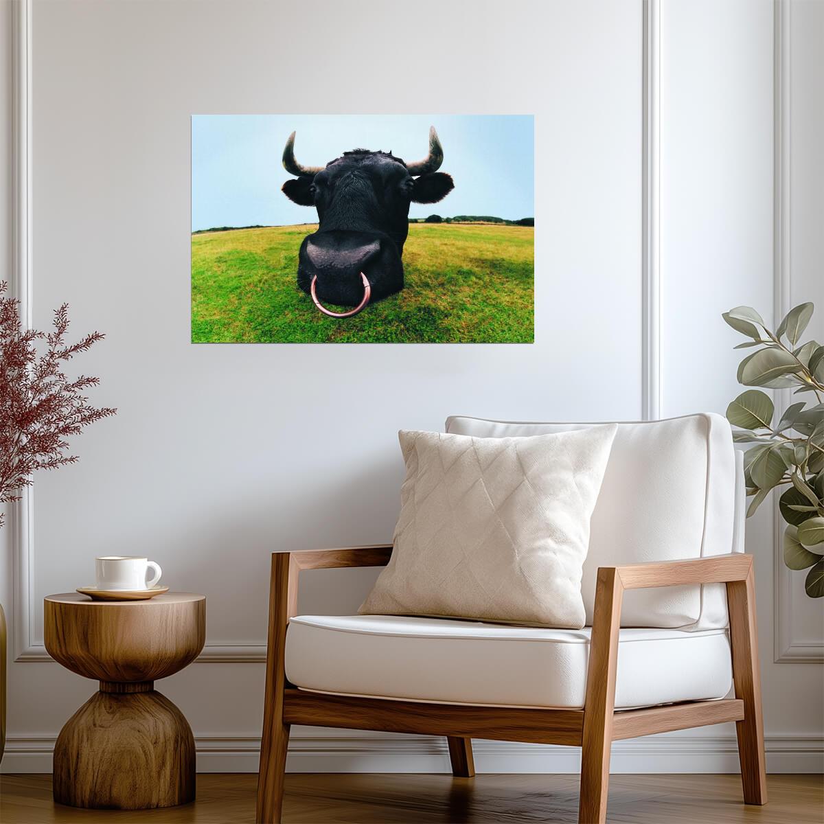 Closeup of a Bull's Head | Farm Animal Photography | Bull Poster - Photography Poster