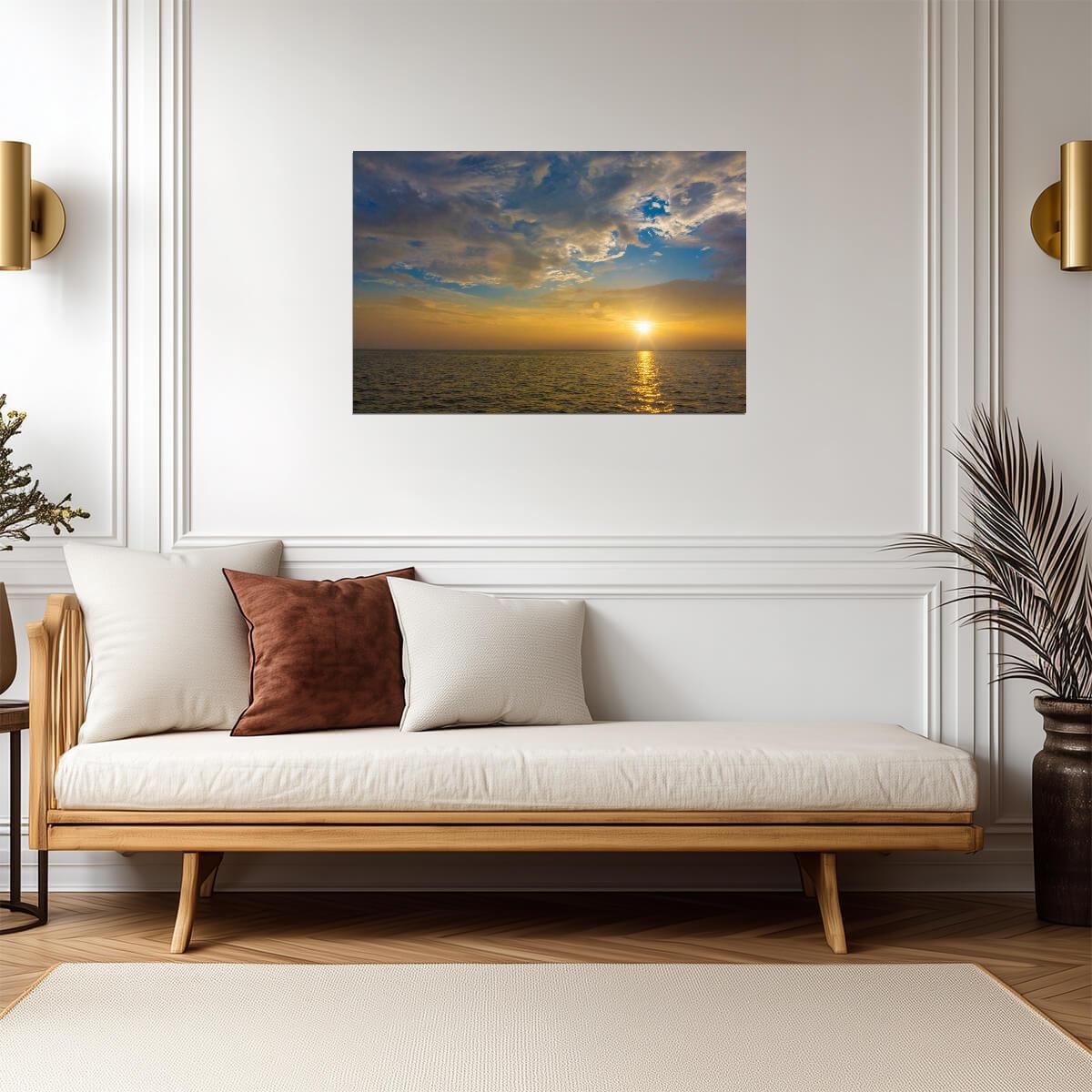 Colorful Sunset at Sea | Ocean Photography Print | Seascape Poster - Photography Poster