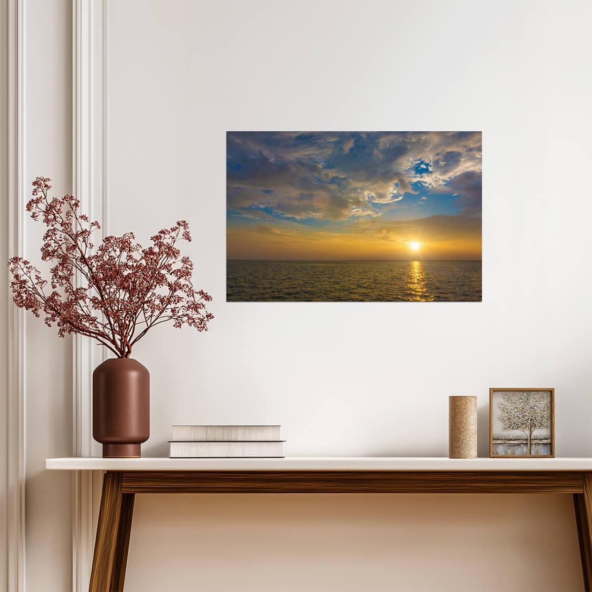 Colorful Sunset at Sea | Ocean Photography Print | Seascape Poster - Photography Poster