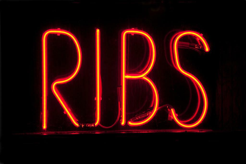 "Ribs" Neon Sign | BBQ Restaurant Photography | Foodie Poster - Photography Poster