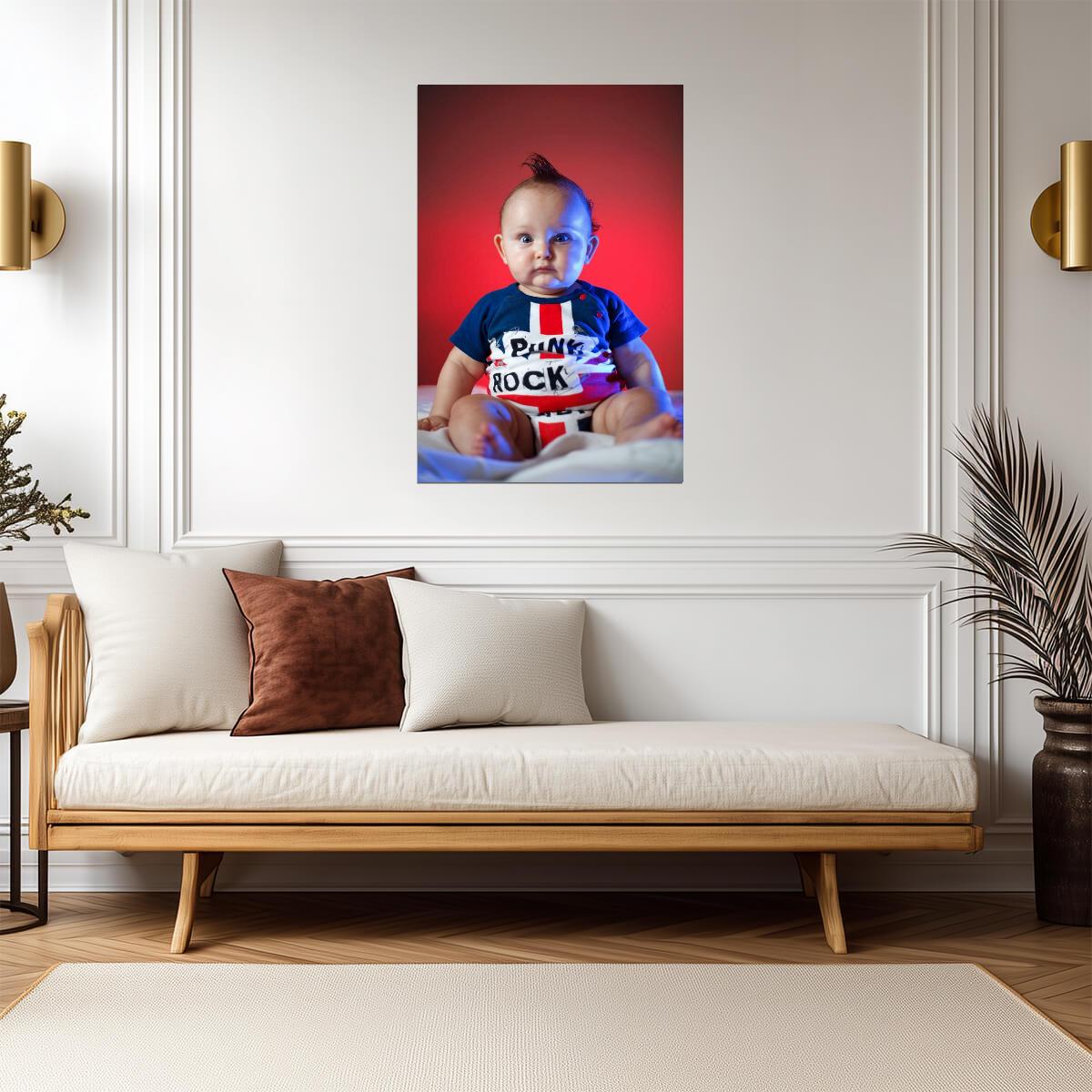 Punk Rock Baby With a Mohawk | Fashion Photography Print | Edgy Portrait Poster - Photography Poster