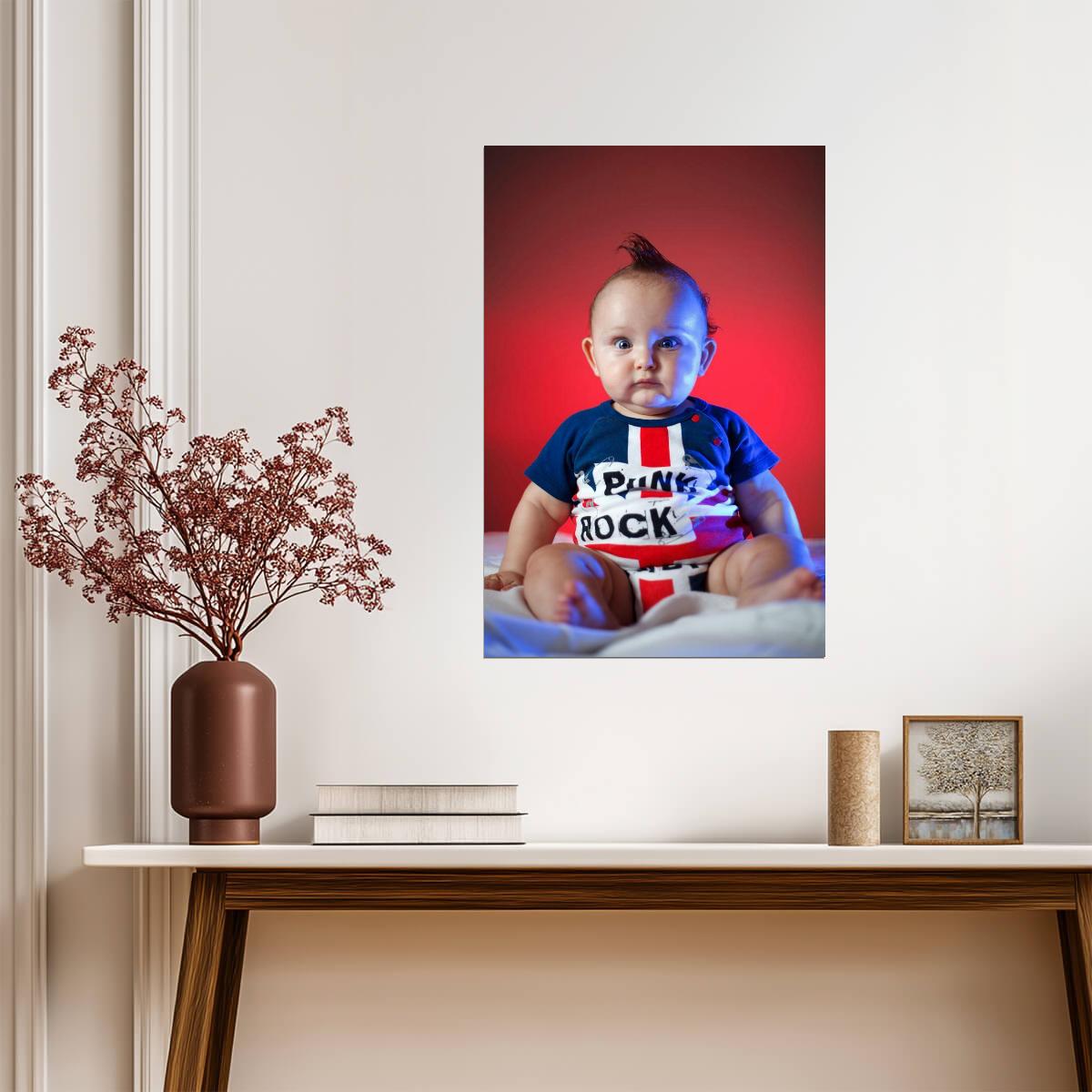 Punk Rock Baby With a Mohawk | Fashion Photography Print | Edgy Portrait Poster - Photography Poster