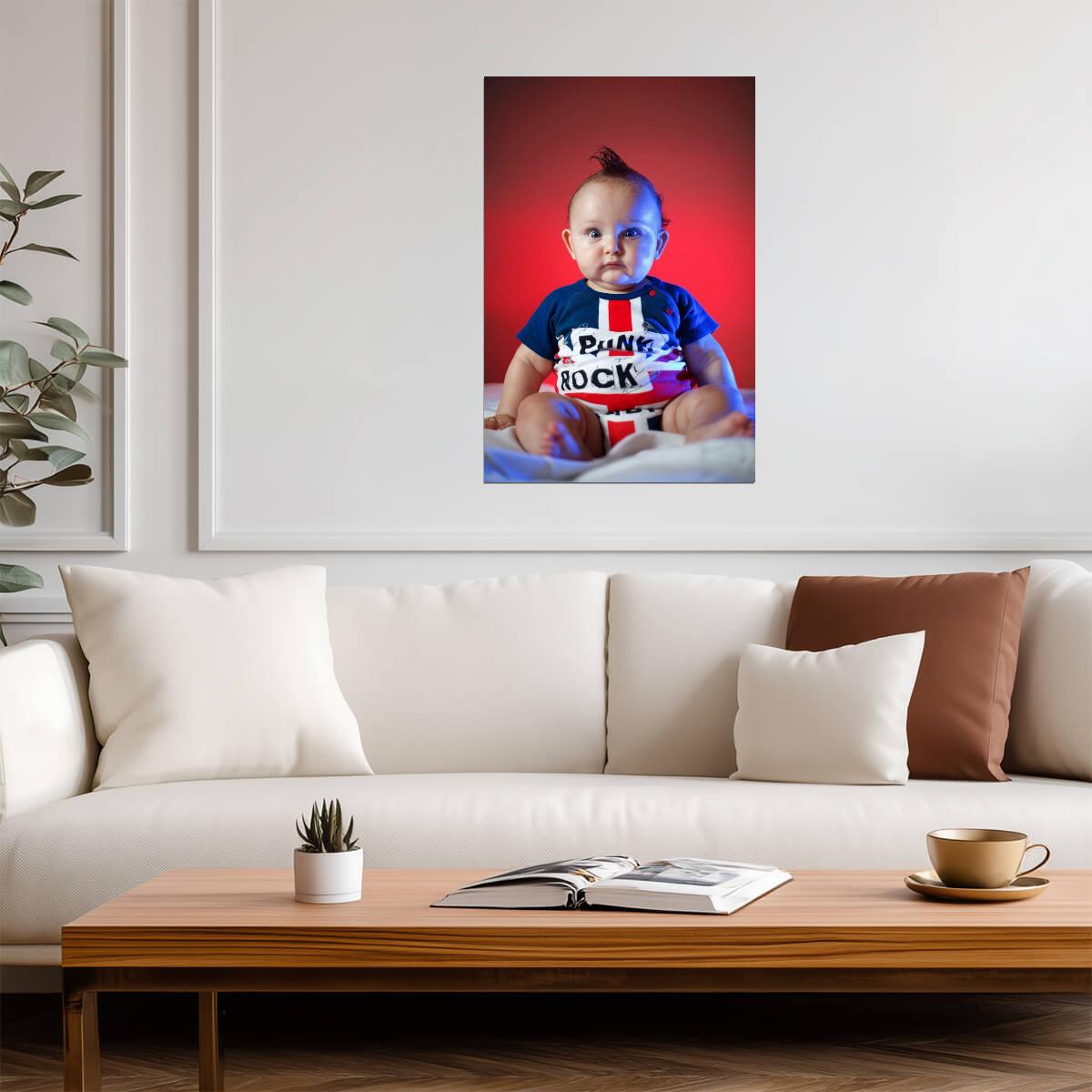 Punk Rock Baby With a Mohawk | Fashion Photography Print | Edgy Portrait Poster - Photography Poster