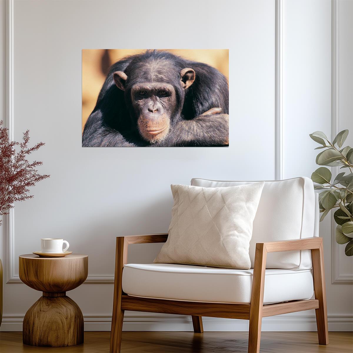 Chimpanzee in Deep Thought | Primate Photography Portrait | Wildlife Poster - Photography Poster