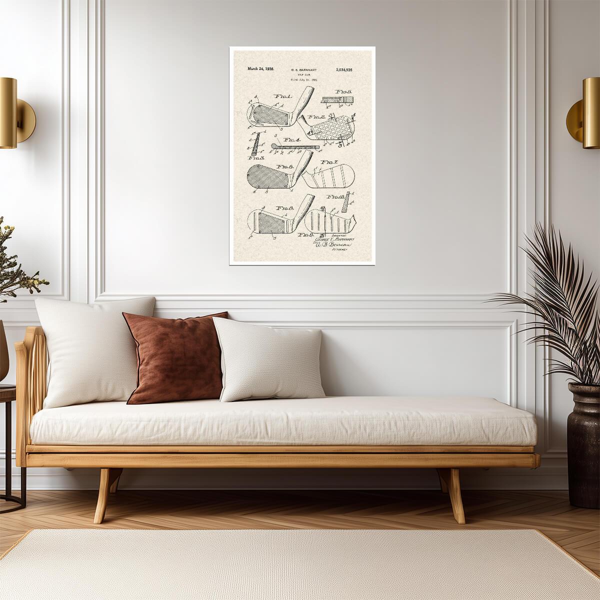 Golf Club Patent Print | 1931 Vintage Diagram Poster | Sports Wall Art - Vintage & Retro Poster