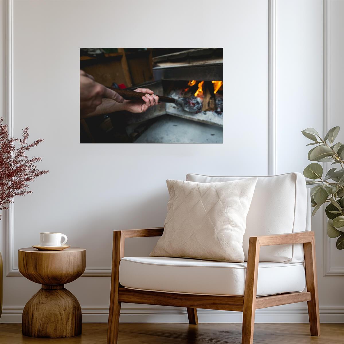 Pit Master Tending The Fire | BBQ Photography | Food and Cooking Poster - Photography Poster