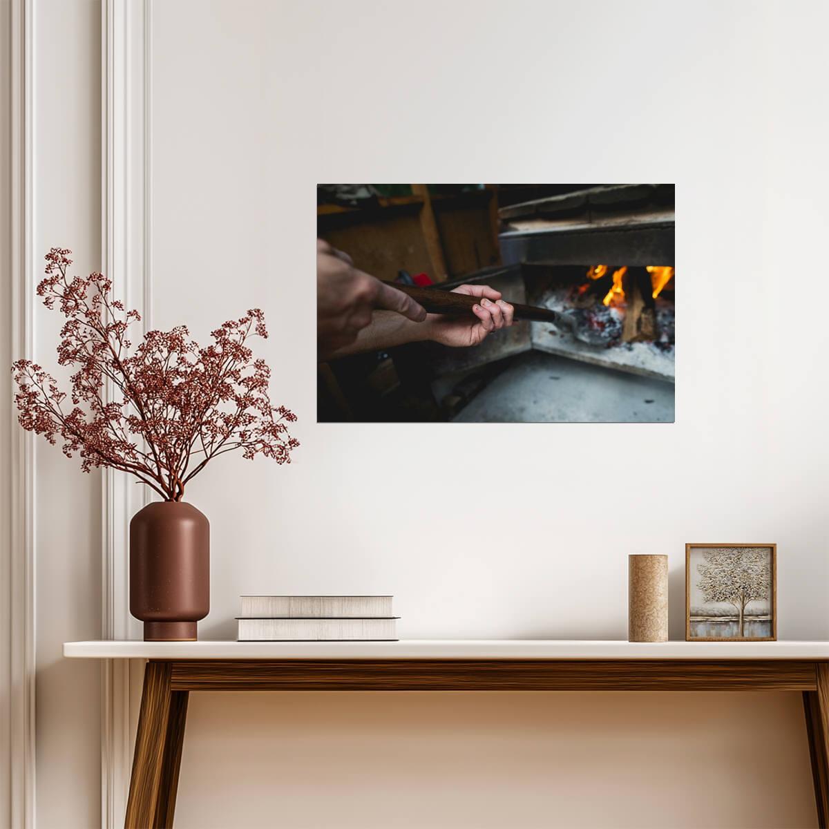 Pit Master Tending The Fire | BBQ Photography | Food and Cooking Poster - Photography Poster