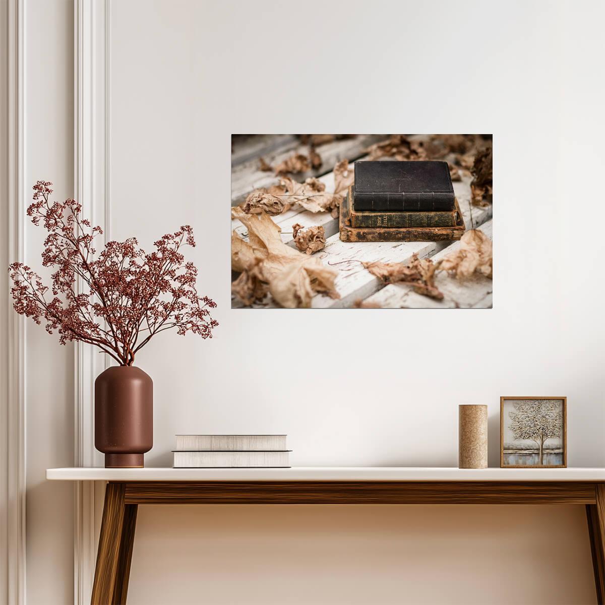 Very Old Antique Books | Still Life Photography | Library Decor Poster - Photography Poster